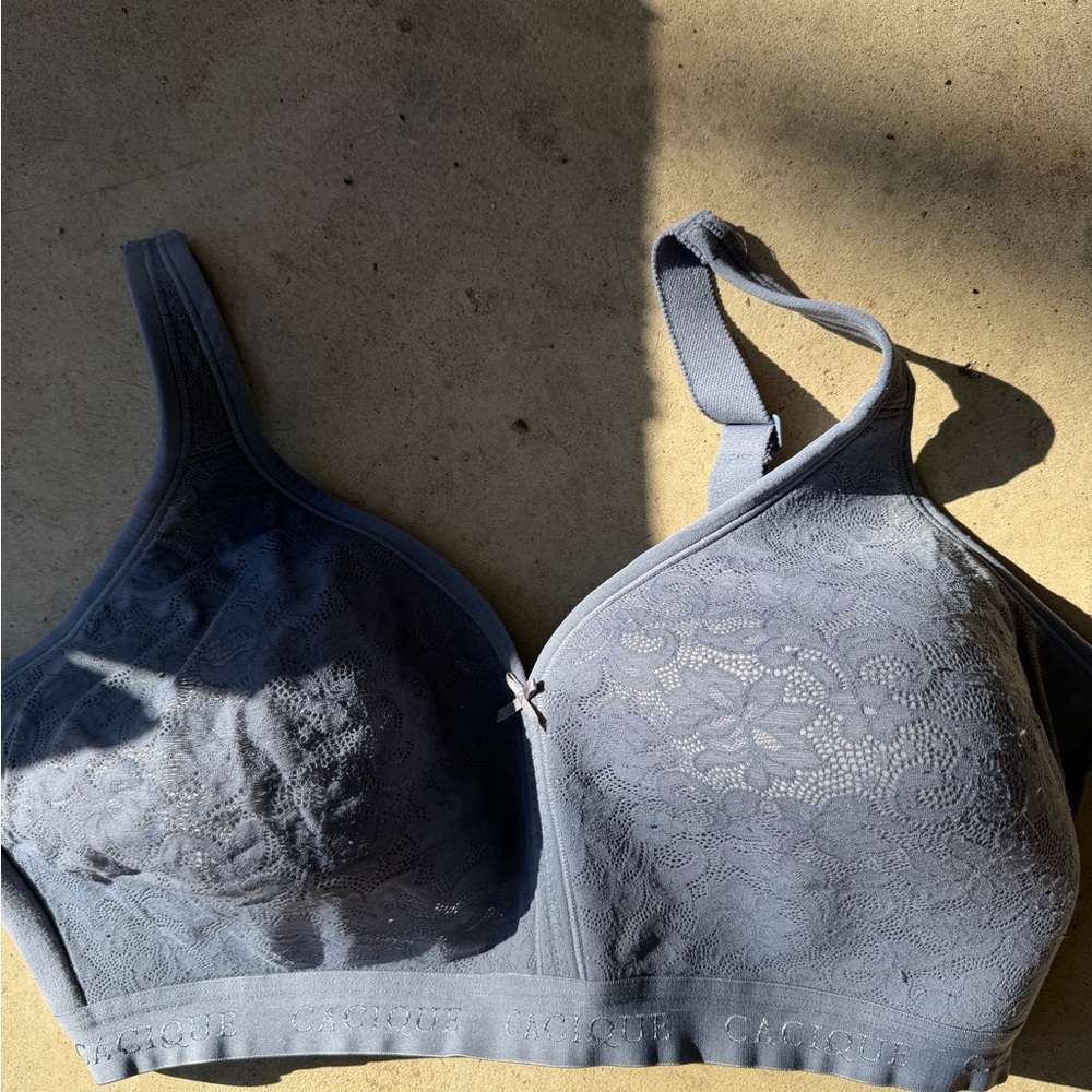 Women’s blue gray Cacique lace bra